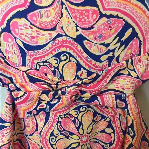 LILLY PULITZER Pink and Blue Patterned Women's Long Sleeve Dress size small - Picture 4 of 9
